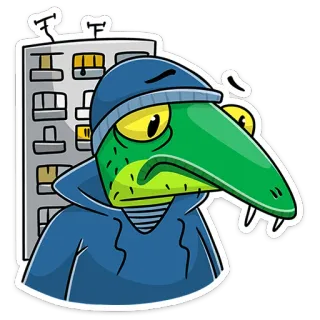 ☹️ Krokodil, Cartoon, Tier, Sticker, Gebäude, Figur telegram sticker