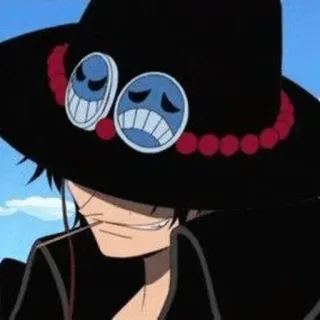 🪐 Ace One Piece anime, character, one piece, pirate, smile, hat telegram sticker
