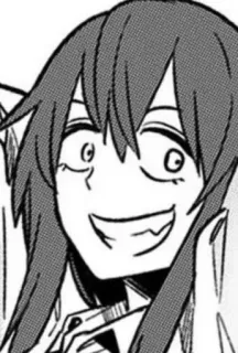 😭 Anime, Manga, Porträt, Frau, Grinsen telegram sticker