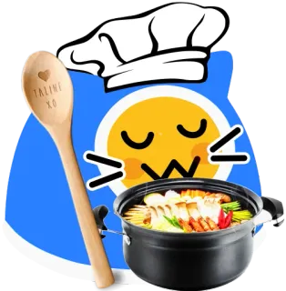 🍣 TALINE XO kochen, koch, essen, suppe, löffel, süß, kawaii, figur telegram sticker