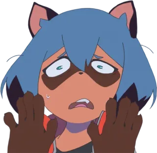 🤲 Michiru Kagemori BNA anime, animale, tanuki, michiru, bna, spaventato telegram sticker