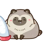 🍙 animal, eating, rice, bowl telegram sticker