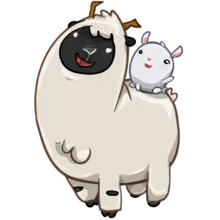 👪 양, 동물, 귀여운, 만화 telegram sticker