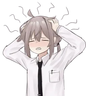 😤 anime, stressed, headache, exhausted, upset telegram sticker