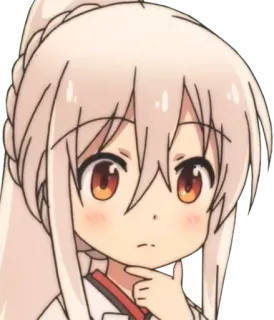 🤔 Anime, Manga, Dziewczyna, Słodkie, Myślenie telegram sticker