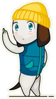 🖕 การ์ตูน, ตัวละคร, หมา, นิ้วกลาง, ท่าทางไม่สุภาพ, สติกเกอร์ telegram sticker