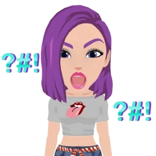 🤬 ?#! Ảnh đại diện, Hoạt hình, Sốc, Biểu cảm, Câu hỏi, Ký hiệu telegram sticker