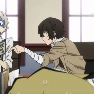 🧱 Dazai Bungou Stray Dogs Anime, Bungou Stray Dogs, Dazai, Personaggio, Indicando telegram sticker