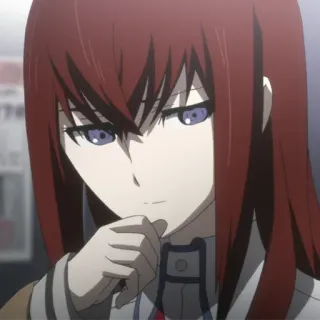 ⏱ Kurisu Makise Steins;Gate Anime, Personagem, Cabelo ruivo, Steins;Gate, Kurisu Makise whatsapp sticker