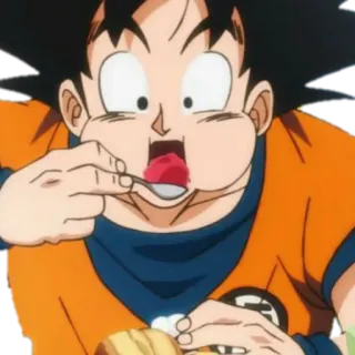 🍮 Goku Dragon Ball 애니메이션, 만화, 음식, 먹기, 캐릭터 telegram sticker