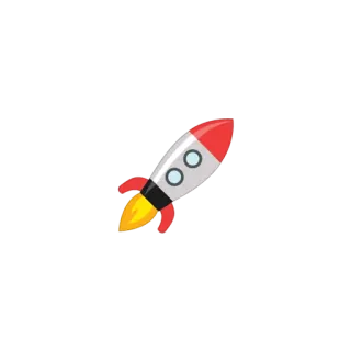 🚀 rocket, space, launch, transport, cartoon telegram sticker