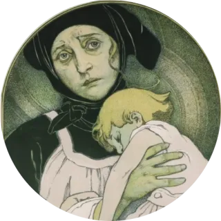 🌺 Mutter, Kind, Traurigkeit, Trauer, Kummer, Kunst telegram sticker