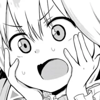 😧 Anime, Mangá, Garota, Surpresa, Expressão, Fofa telegram sticker