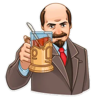 ☕ Vladimir Lenin lenin, figura politica, comunismo, sovietico, russia, tè, russo, personaggio storico telegram sticker