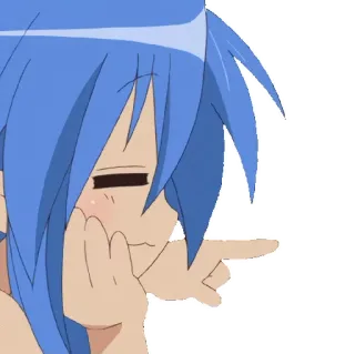 👉 Anime, Chica, Linda, Señalando, Pelo azul telegram sticker