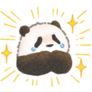 🥲 熊猫, 可爱, 动物, 卡哇伊, 闪亮, 卡通 telegram sticker