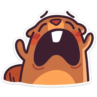 🥱 비버, 만화, 우는, 슬픈, 귀여운, 동물 telegram sticker