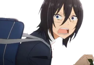 😰 Izumi Miyamura Horimiya 动漫, 震惊, 惊讶, 恐怖 telegram sticker