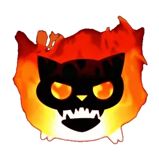 😡 猫, 火, 生气, 火焰, 卡通, 怪物, 动物 telegram sticker