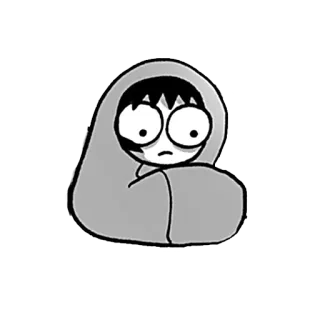 😣 cartoon, drawing, sketch, character, sad, grayscale, emotion telegram sticker