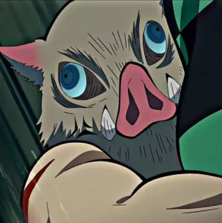 👺 Inosuke Hashibira Demon Slayer Demon Slayer, Anime, Inosuke, Hashibira, Manga, Sanglier, Masque telegram sticker