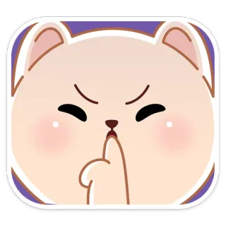🤫 кот, стикер, злой, оскорбительный жест, средний палец, мультфильм telegram sticker