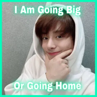 🏠 I Am Going Big Or Going Home Selfie, Portrait, Citation, Inspiration, Détermination, Ambition telegram sticker