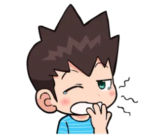 😴 llorando, triste, emocional, dibujo, niño, anime telegram sticker