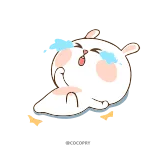 😭 crying, sad, upset, tears, bunny, cute telegram sticker