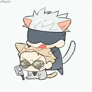 ❤️ Anime, Cartoon, Katten, Fanart, Schattig telegram sticker