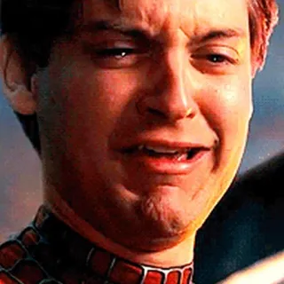 😭 Peter Parker Spider-Man crying, sad, meme, tobey maguire, spider-man telegram sticker