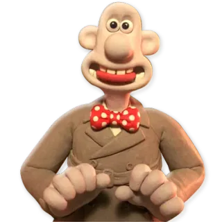 😛 Wallace Wallace and Gromit animated, stop motion, claymation, British, dog, cheese telegram sticker