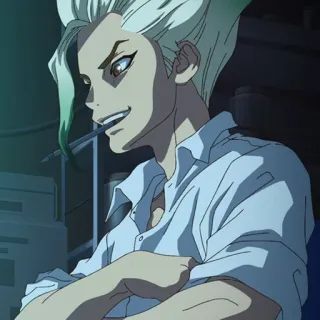 ⛰ Senku Ishigami Dr. Stone anime, Dr. Stone, Senku Ishigami, character, manga telegram sticker