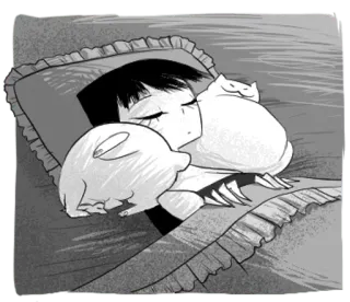 💤 睡眠, ベッド, 猫, ウサギ, 枕, アニメ telegram sticker