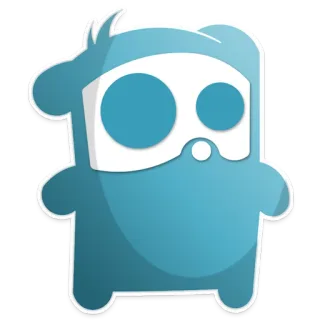 😶 Cartone animato, Personaggio, Blu, Adesivo, Mascotte telegram sticker