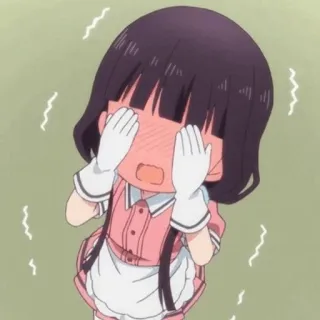💕 anime, maid, cute, embarrassed, kawaii, manga, cartoon telegram sticker