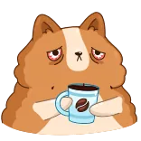 ☕️ hond, koffie, slaperig, cartoon, dier telegram sticker