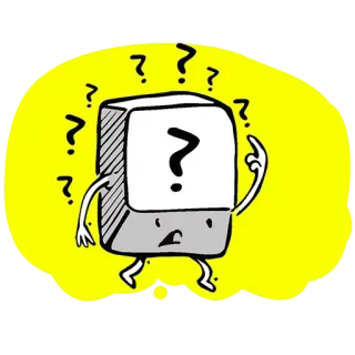 😐 はてなマーク, 漫画, 消しゴム, 混乱, キャラクター telegram sticker