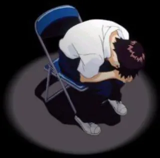 😢 Shinji Ikari Neon Genesis Evangelion Anime, Dépression, Shinji, Evangelion, Triste telegram sticker