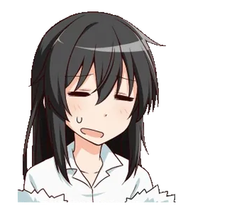 😓 anime, dziewczyna, wyczerpana, zmęczona, kawaii, manga, urocza telegram sticker