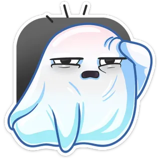 😖 hantu, kartun, karakter, stiker, roh, lucu, kocak whatsapp sticker