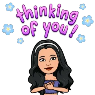 🙃 thinking of you! Nhớ bạn, Lời chào, Hoạt hình, Dễ thương, Hoa telegram sticker