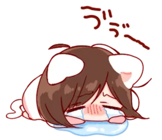 💭 ぶー аниме, плачет, каваий, грустный, девушка, милый, чиби telegram sticker