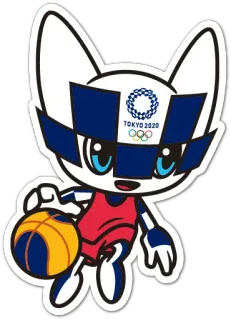 🏀 TOKYO 2020 Olympics, Tokyo 2020, mascot, sports, basketball, cute telegram sticker