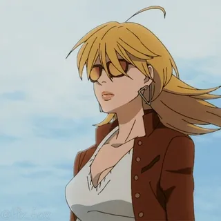 😎 Anime, Frau, Blonde Haare, Sonnenbrille, Cartoon, Weiblich telegram sticker