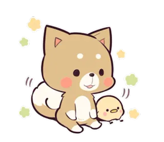 🙂 собака, щенок, милый, каваий, животное, мультик, цыпленок telegram sticker