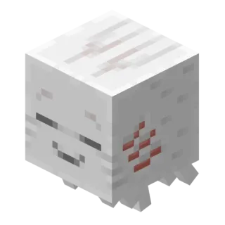 👻 Ghast Minecraft Ghast, Minecraft, Monstre, Blocs, Blanc, Pleurant whatsapp sticker