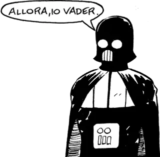 👋 Darth Vader Star Wars ALLORA, IO VADER. Darth Vader, Star Wars, Italiano, Cómic, Ciencia ficción telegram sticker