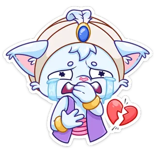 😭 kucing, menangis, sedih, patah hati, jin, stiker, kartun telegram sticker