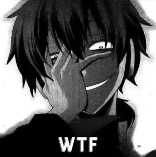 🔲 WTF animé, choqué, confus, expression, visage telegram sticker